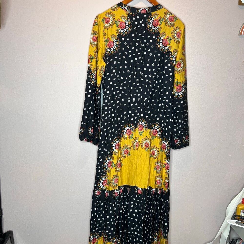 Farm Rio Anthropologie Floral Blocked Maxi Dress - Picture 9 of 13